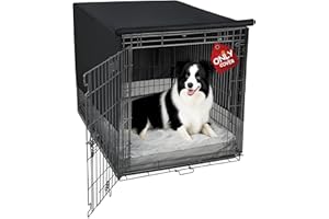 Explore Land Breathable Dog Crate Cover - 4 Sides Mesh Ventilation, Pet Kennel Cover, All Sides Open, Universal Fit for 1 2 3
