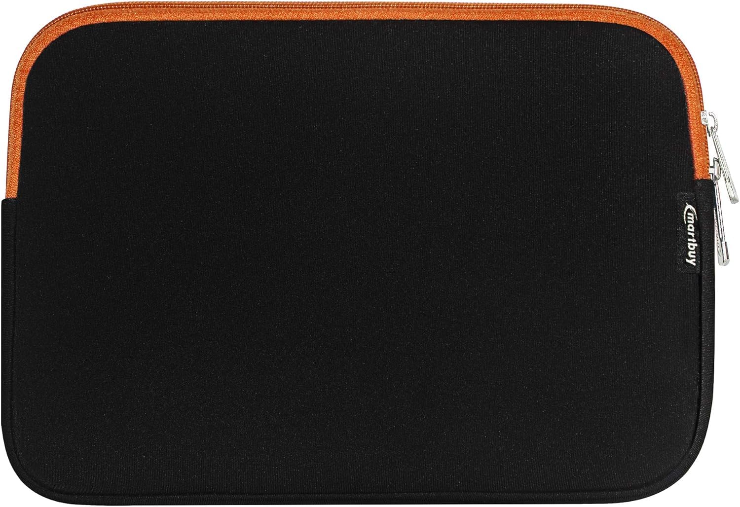 Emartbuy Jet Black/Orange Water Resistant Neoprene Soft Slim Zip Case Cover Sleeve Pouch 11.6-12.7 Inch Compatible With Selected Devices Listed Below
