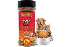Wild Meadow Farms - Magic Dust Beef Jerky Topper, Single Protein Pet Food Topper for Dogs and Cats, Enhance Flavor & Elevate Mealtime Excitement for Picky Eaters - 3.5 Ounce Bottle in Beef Flavor