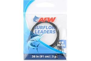 AFW Surflon Fishing Leaders – Black Nylon Coated Stainless Steel Wire, Swivel & Snap, 3 Pack, Variety Pack – Strong Leader Line for Catfishing & Toothy Game Fish