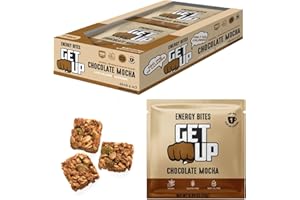 GET UP GetUp – Caffeinated Granola Bites - Chocolate Mocha (10 Pack) – 100mg Caffeine Energy Bites – Low Calorie, Gluten-Free, 0 Seed Oils – Pre-Workout Portable Snack – Coffee Substitute - Low Sugar Energy