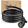 Nilight 50049R 7Way 8 Feet Heavy Duty 7 Way Plug Inline Trailer Cord for Truck Camper Blade Molded RV Cable Wire Weatherproof & Corrosion Resistant-8FT,2 Years Warranty