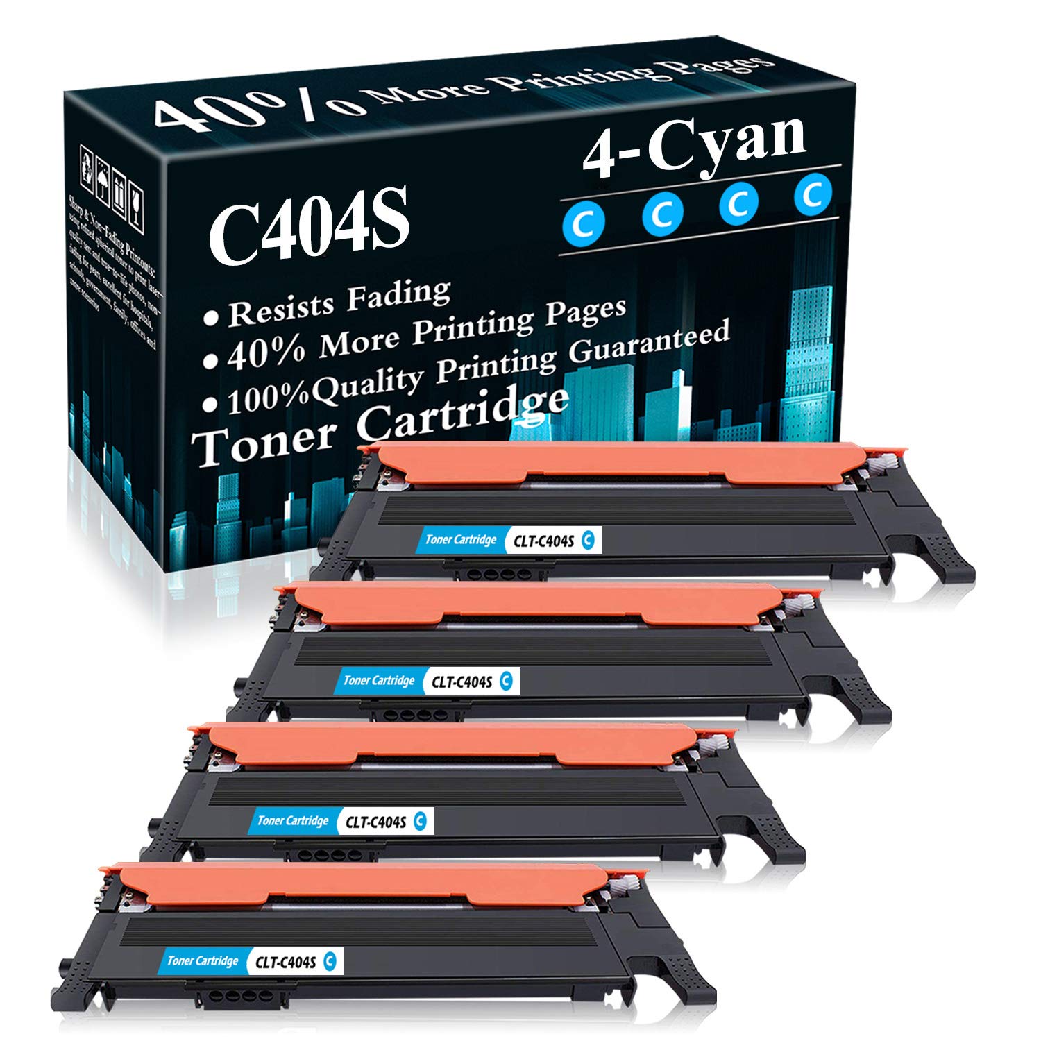 4 Cyan Cartridge 404S C404S Toner Cartridge Replacement for Samsung Xpress C430W C430 C480FW C480FN 
