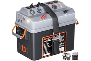 SUNAPEX Trolling Motor Smart Battery Box 12V/24V Power Center - Multi Ports & Circuit Breaker for Boat, Marine,RV & Solar Pan