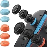 JSAUX Thumb Grips for Nintendo Switch 2 (2025), Switch Thumb Grip Caps, Ergonomic Design, Enhanced Grip, Comfortable & Durable, Joycon Grip Button Stick Cover - Black, Blue and Orange, 6Pairs(12pcs)