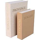 Flaxen Decorative Books for Home Decor – Faux Book Storage Box Set with Magnetic Closure & Linen Cover – Coffee Table Decor Books for Living Room, Bookshelf, Entryway (Set of 2, Oversized)