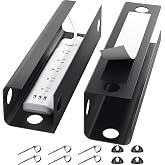 Yecaye 2 Pack Cable Management Under Desk, 31.5 in, Black | Cable Management Tray, Cord Hider, Cord Organizer, No Screw Wire Management, For Office and Home