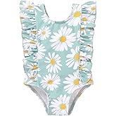 Newborn Baby Girl Ruffle Swimsuit Infant Toddler One Piece Floral Bikini Beach Bathing Swimwear Set