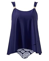 RXRXCOCO Women Tankini Bathing Suits Ruffle High