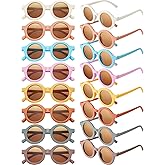 Frienda 16 Pairs Toddler Sunglasses Valentines Classroom Gift Round Kids Sunglasses Bulk for Boy Girl Beach Outdoor Sport