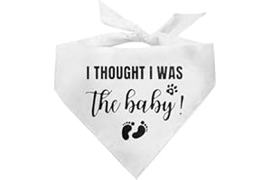 ZPPRJF I Thought I was The Baby Dog Bandana, Dog Bandana, Dog Scarf Accessories, Dog Triangle Scarf, Dog Bandana for Small Medium Large Dog, Pregnancy Announcement Dog Bandana, Dog Bandana Pet Scarf (B39)