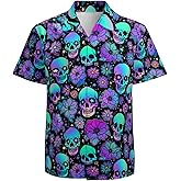 Mens Hawaiian Shirts Short Sleeve Button Up Beach Shirts