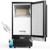 Commercial Ice Maker, 84 Lb/Day, 25 Lb Storage, Under Counter | Built-In or Freestanding Ice Machine with Auto-Cleaning, 24H Timer, External Drain Pump for Bars, Restaurants &amp; Caf&eacute;s