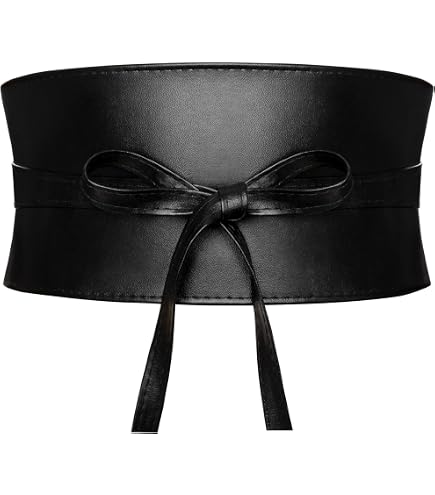 Weenkeey Women Obi Belt Bow Tie Wrap Wide Waistband Faux  display picture 3