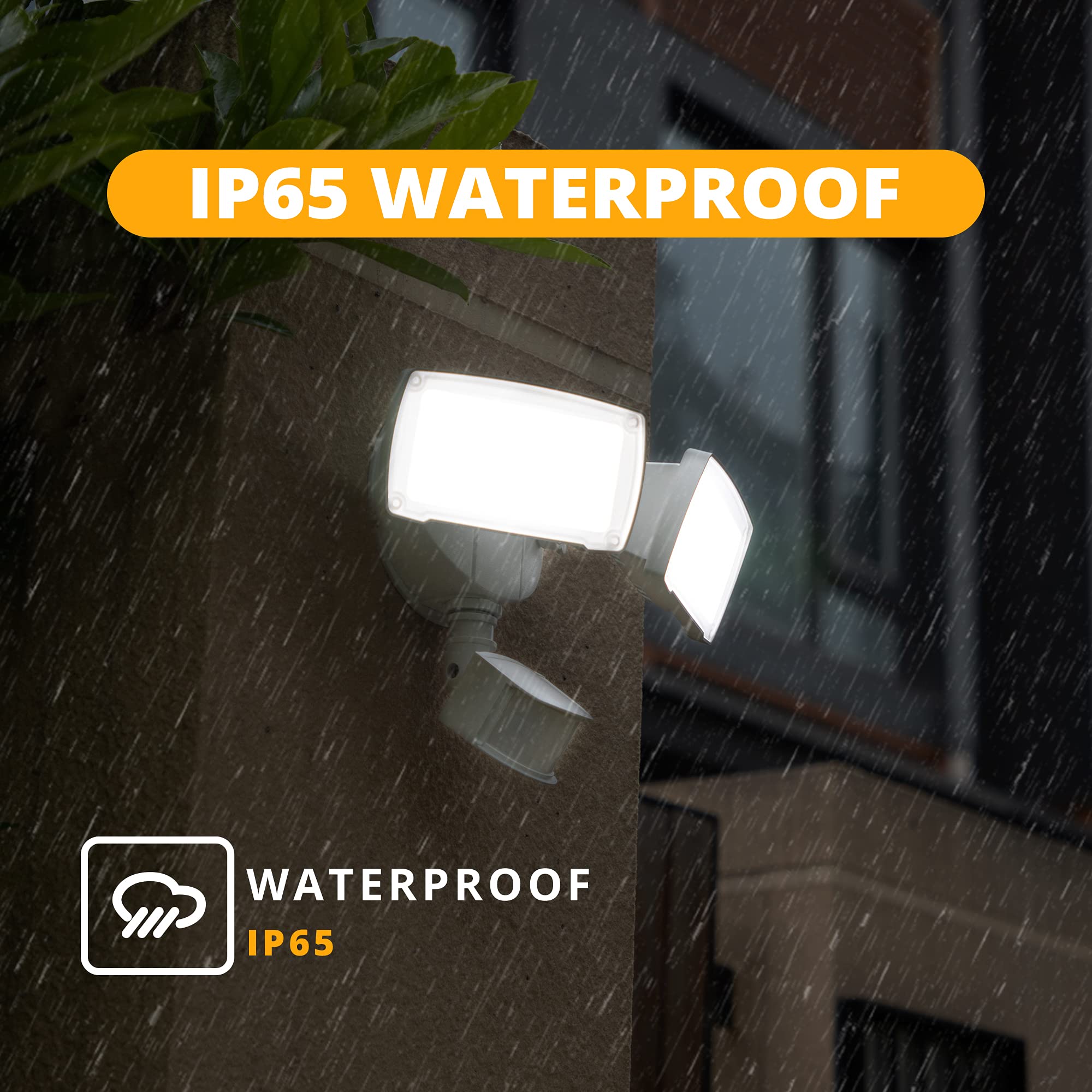 UME Smart WiFi LED Security Light Motion Sensor Outdoor, Works with Alexa/Google,3000LM,2700-6500K,Waterproof Exterio Light,Dusk to Dawn Flood Light with APP Control for Backyad Yard Patio