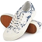 Womens Sneakers Casual Canvas Shoes Classic Low Top Lace up Comfortable Tennis Walking Shoes