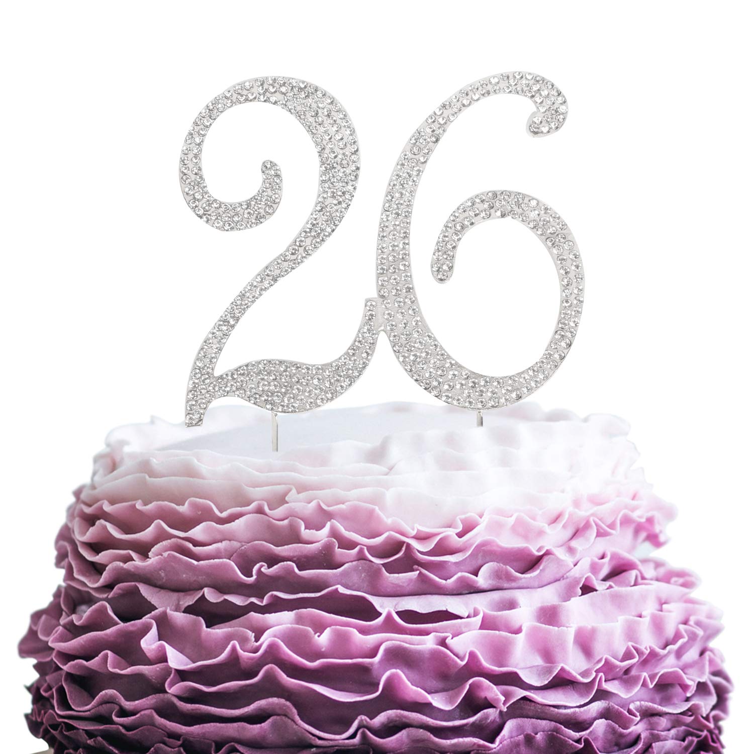 Amazoncom LINGPAR 26 Years Birthday Cake Topper New Best Crystal