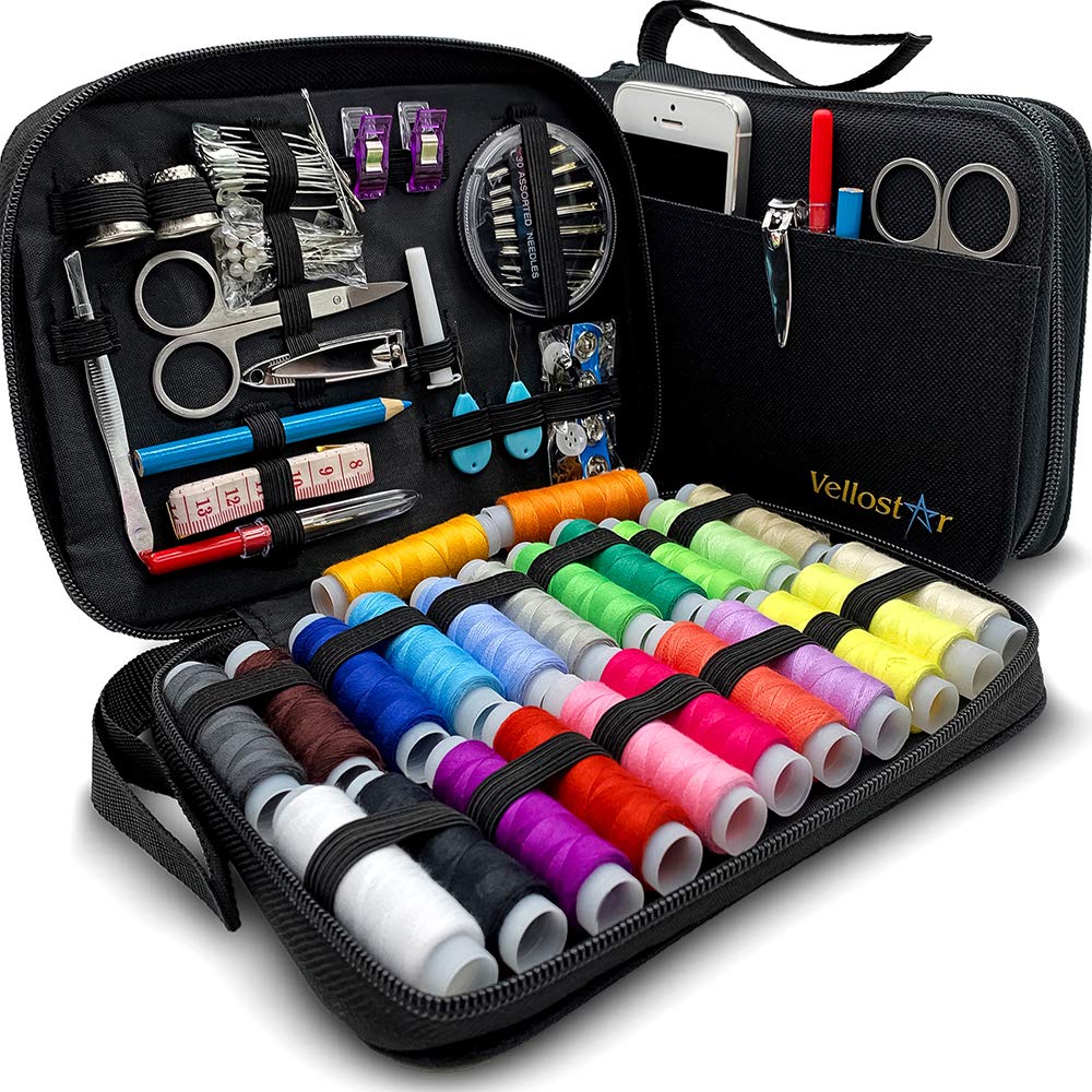Sewing KIT Premium Repair Set - Sewing Kits for Adults with Over 100 Supplies &amp; 24-Color Threads - a Needle &amp; Thread Kit for Sewing for Quick Fixes, Basic Travel Sewing Kit for On-The-Go Repairs