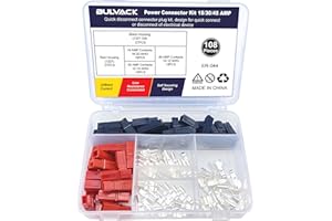 BULVACK 108 PCS 15/30/45 Amp Power Connectors Assortment Kit, Quick Disconnect Battery Connector Modular Terminals Connectors, AWG10-20