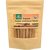 Organic Ceylon cinnamon sticks, True or Real Cinnamon, Premium Grade, Harvested from a USDA Certified Organic Farm in Sri Lan