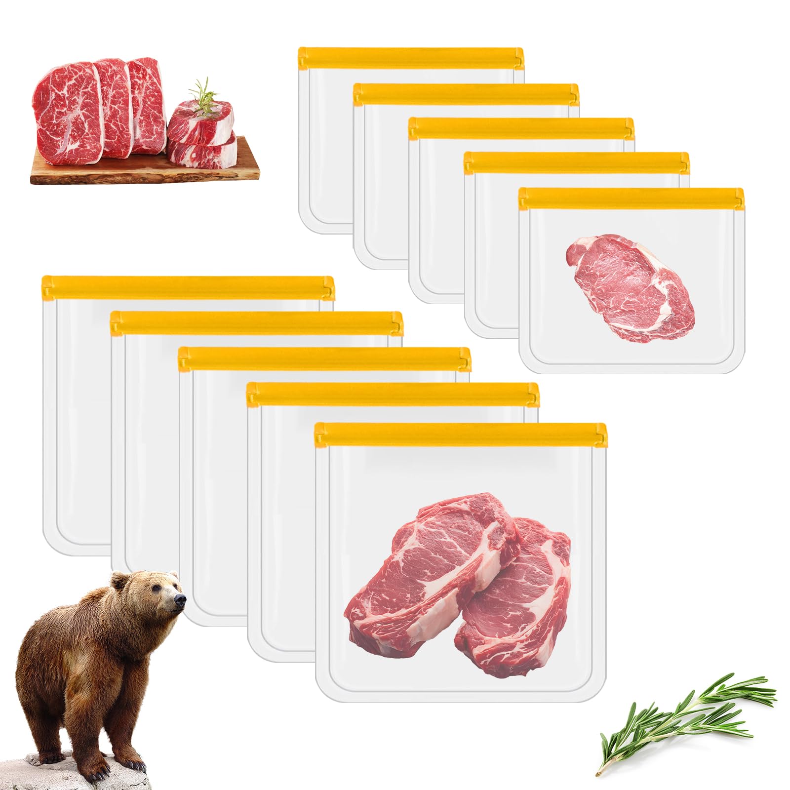 Photo 1 of 10 Pack Bear Canister for Backpacking, Reusable Odor Proof Bear Bags Waterproof to Use with Bear Canister for Backpacking fit Camping Hiking Home Organization Water Sports