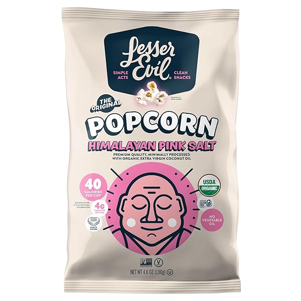 LESSEREVIL POPCORN, HIMALAYAN PINK SALT, 4.6 OZ
