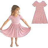 Posh Peanut Girls Dresses – Soft Toddler Twirl Dress Made with Viscose from Bamboo – Fall, Spring, Summer Dresses for Girls