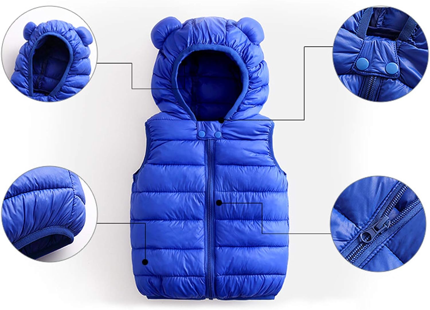 De Feuilles Veste Sans Manches Bebe Enfant Gilet A Capuche Duvet Chaud Doudoune Polaires Leger Couleur Pure Hiver Fille Garcon Bleu Fonce 24 36 Mois Manteaux Et Blousons Vetements Centroarco Com