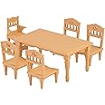Sylvanian Families EPOCH Furniture Dining Table Set, Mosque-421, ST Mark Certified, for Ages 3 and Up, Toy, Dollhouse