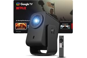 TCL C1 GTV Portable Projector, Native 1080P, Built-in Gimbal, Netflix Officially Licensed, WiFi and Bluetooth, 30,000-Hour Li