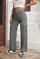 QYANGG High Waist Cargo Pants Women Stretch Baggy