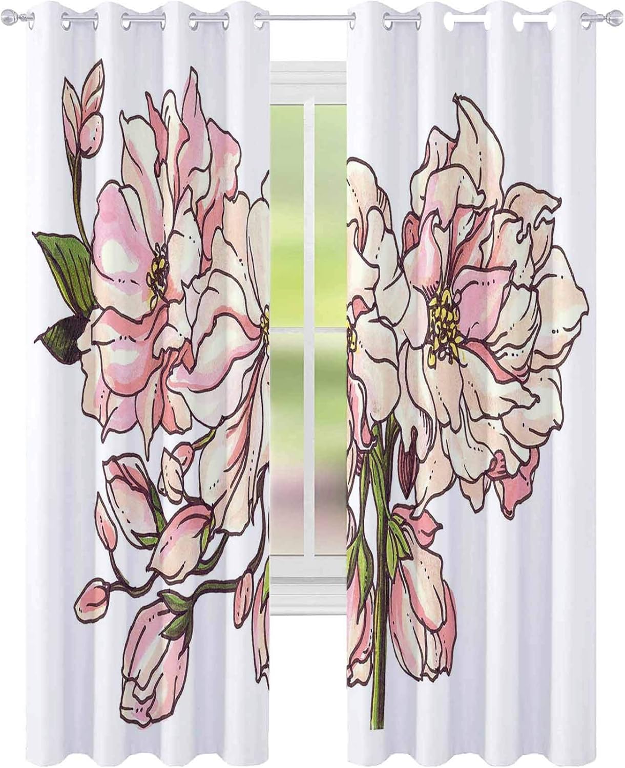 YUAZHOQI - Cortina opaca con aislamiento térmico, color rosa, cereza