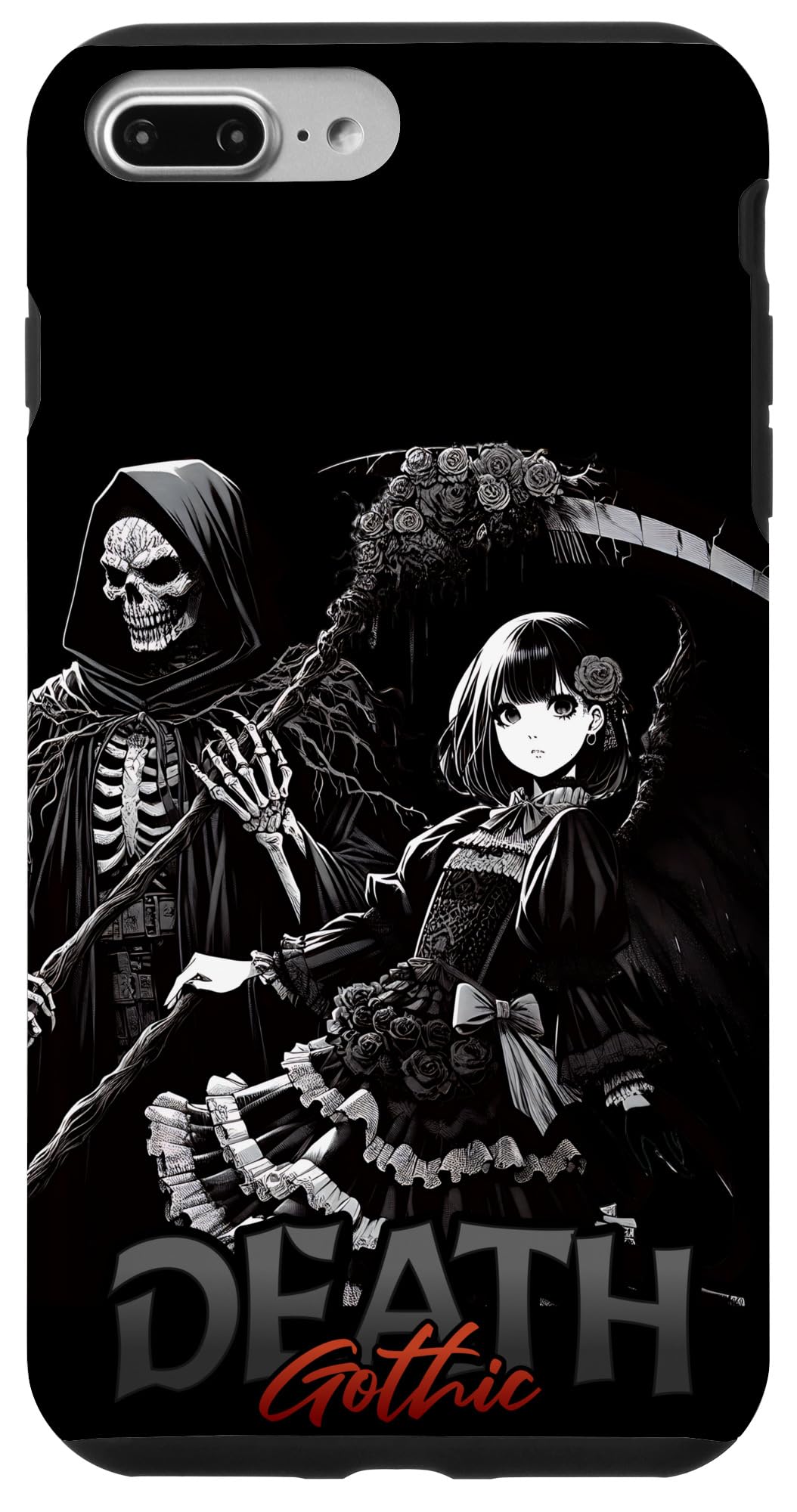 iPhone 7 Plus/8 Plus Death Gothic lolita anime girl & Grim reaper Case