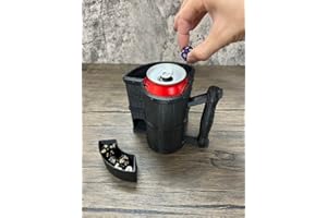 MunnyGrubbers - Mug Dice Tower - Insulated Cup Can Dice Tower - (Random 7PCS D20 Dice Set Included) - TTRPG - Dice Jail - Dice Holder - Dungeons and Dragons Gift - DND Gift - (Black)