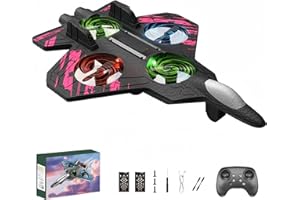 Skyriders Rc Jet, Rc Stunt Fighter Jet Toy for Kids with 360° Flips & LED Lights, Christmas Remote Control Helicopter, Foam R