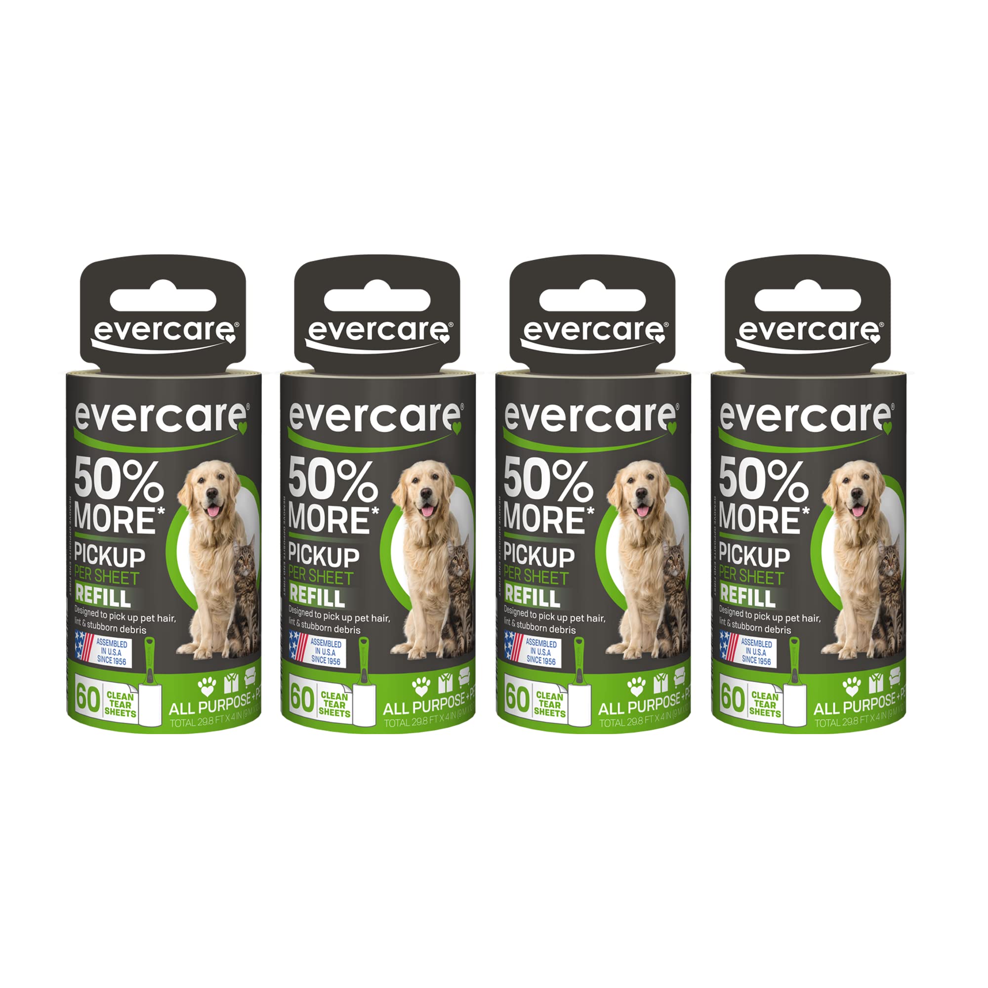 Photo 1 of Evercare Pack of 4 Pet Extreme Stick Plus Lint Roller Refill Rolls