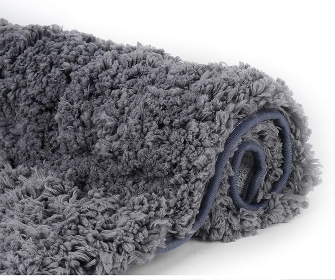 Amazon Com Bathroom Rugs Microfiber Plush Bath Mat Machine Washable Slip Resistance Rubber And Absorbency Bath Rugs For Bathroom Floor Door And Sink Rectangular Floor Mat Grey 32 X 20 Home Kitchen