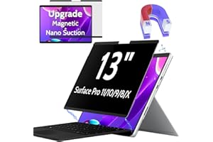 Peslv Magnetic Privacy Screen for Surface Pro 11/10/9/8/X 13 Inch, Removable Anti Blue Light Glare Filter, Black Security Private Apy Block Protector
