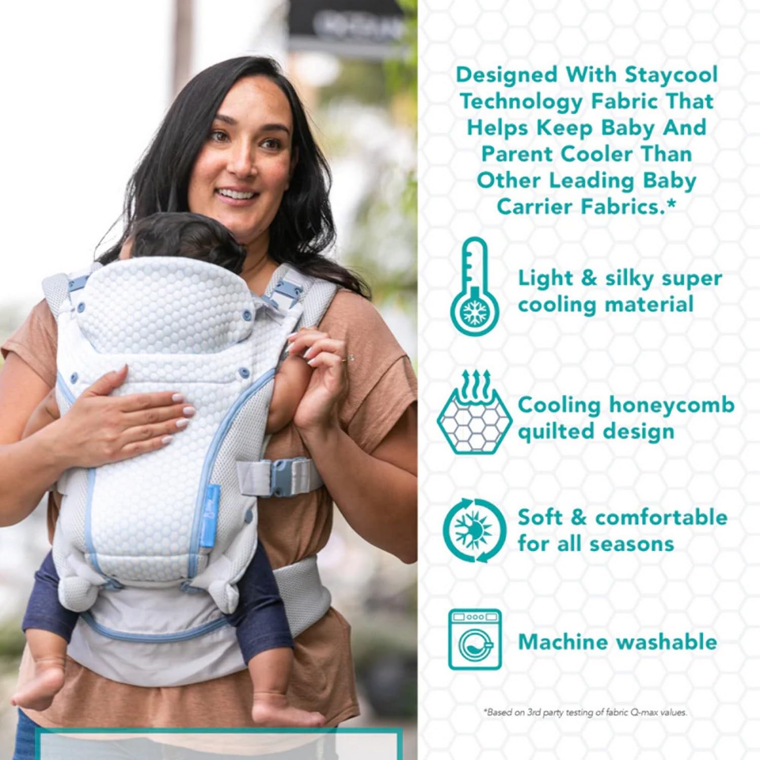 Infantino Staycool 4-in-1 Convertible Carrier, Ergonomic Design for Infant and Toddlers, 8-40 lbs with Storage Pocket, White