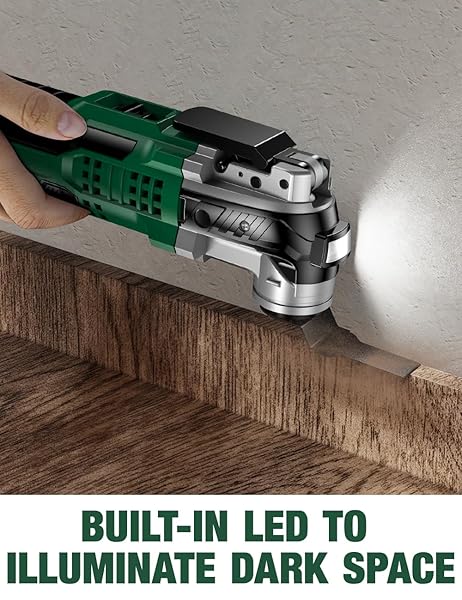 KIMO 20V CORDLESS OSCILLATING TOOL KIT WITH 26-PCS ACCESSORIES, MAX 21000 OPM, 6 VARIABLE SPEED & 3° OSCILLATING ANGLE, BATTERY POWERED OSCILLATING MULTI-TOOL FOR CUTTING WOOD/NAILING/SCRAPING/SANDING