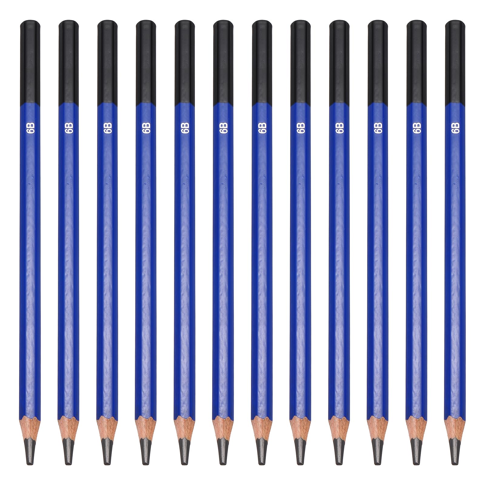 PATIKIL 6B Drawing Pencils, 12PCS Sketch Pencils for Drawing, Art, Painting, Writing, Pre-Sharpened, Wood, Graphite, 6B Hardness