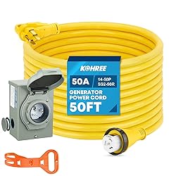 Kohree 50 Amp Generator Cord and Pre-drilled Power