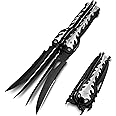 MADSABRE 4 Blades Cool Pocket Knives for Men - 9.3 Inch Survival Camping Folding Knife with Glass Breaker, Hiking Hunting Collection Knife EDC Tool