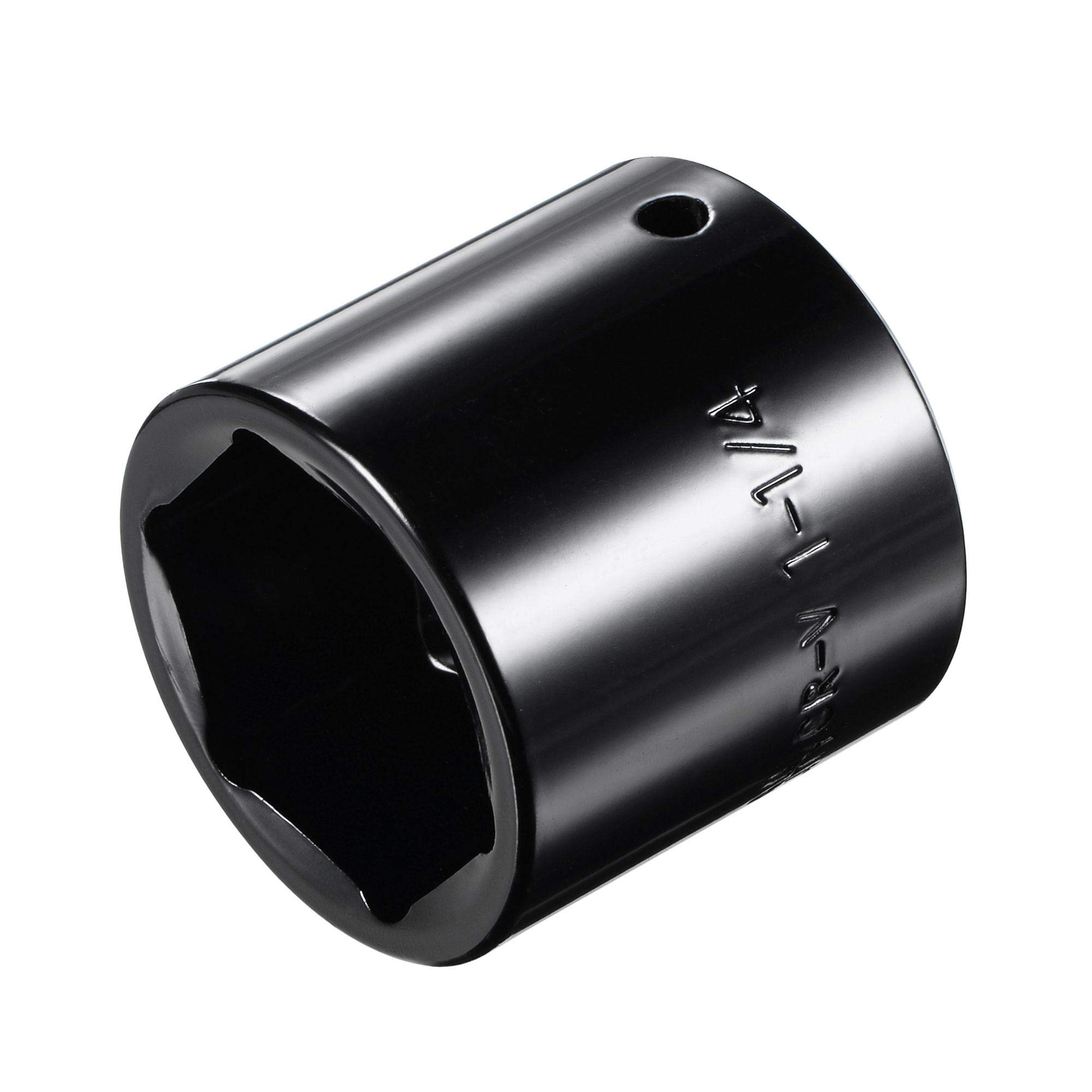 sourcing map 1/2-Inch by 1-1/4-Inch 6-Point Impact Socket, CR-V Steel 42mm Length, Shallow SAE Sizes