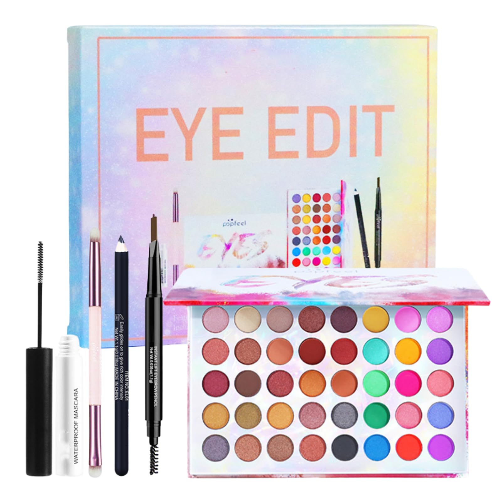 All In One Makeup Kit For Eye Makeup Full Kit MakeupGift Set For Women & Teens MakeupEssential Bundle Include 40 Colors Eyeshadow Palette Mascara Eyebrow Pencil Eyeliner Cosmetic Brushes