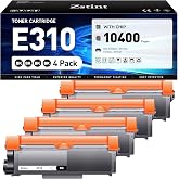 E310 Toner Cartridge 4-Pack Black Replacement for Dell E310 E310dw E514 E515 P7RMX PVTHG 593-BBKD Toner Compatible with Dell Wireless Monochrome E310dw E514dw E515dn E515dw Printer Ink All-in-One Copy