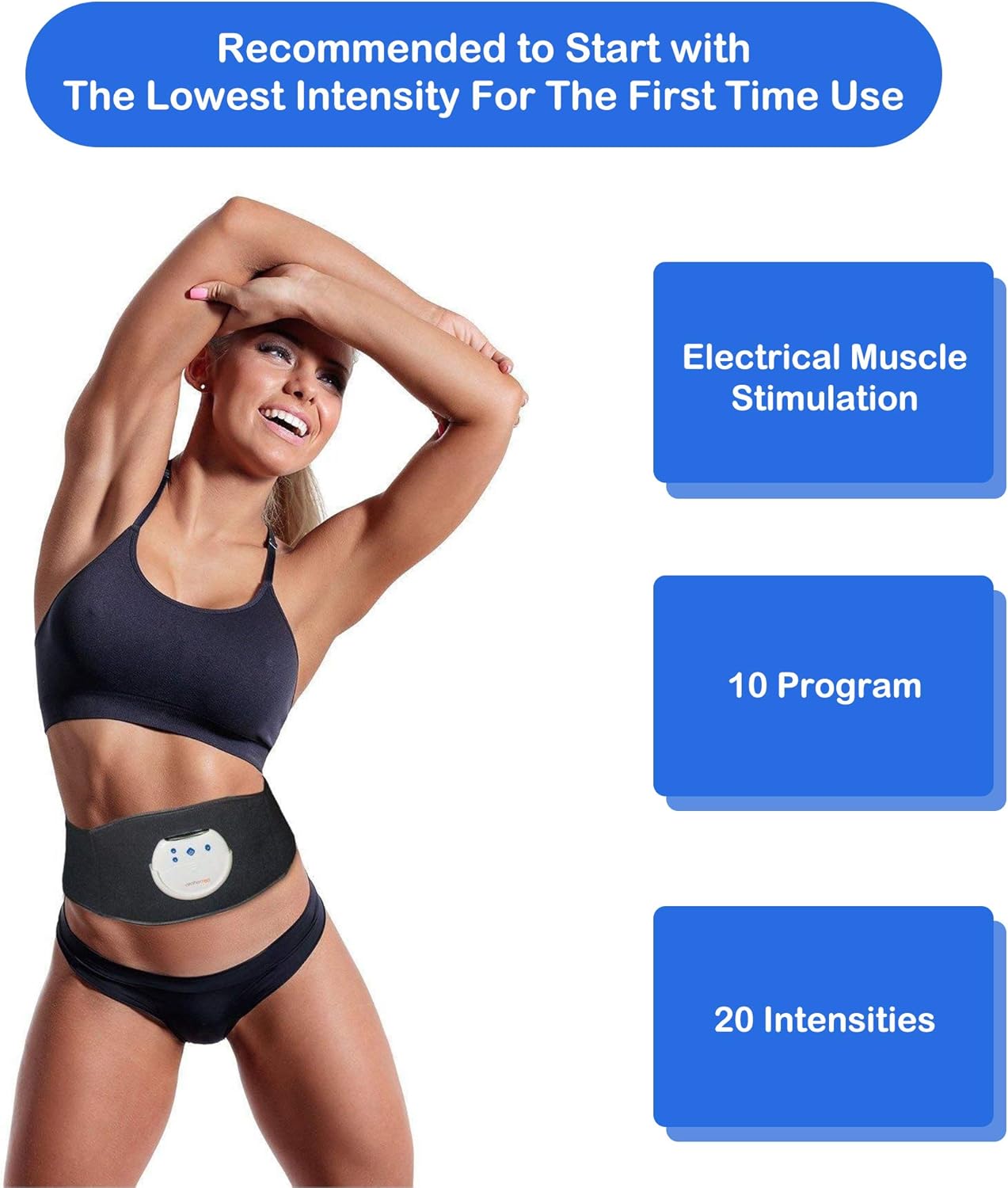 mothermed Abdominal Muscle Toner Abs Stimulator EMS Fitness Belt Electronic Waist Trimmer Slim Flat and Stomach Workout Toning Massager Trainer Belt for Men and Women Arm Abdomen Thigh Leg Butt : Sports & Outdoors