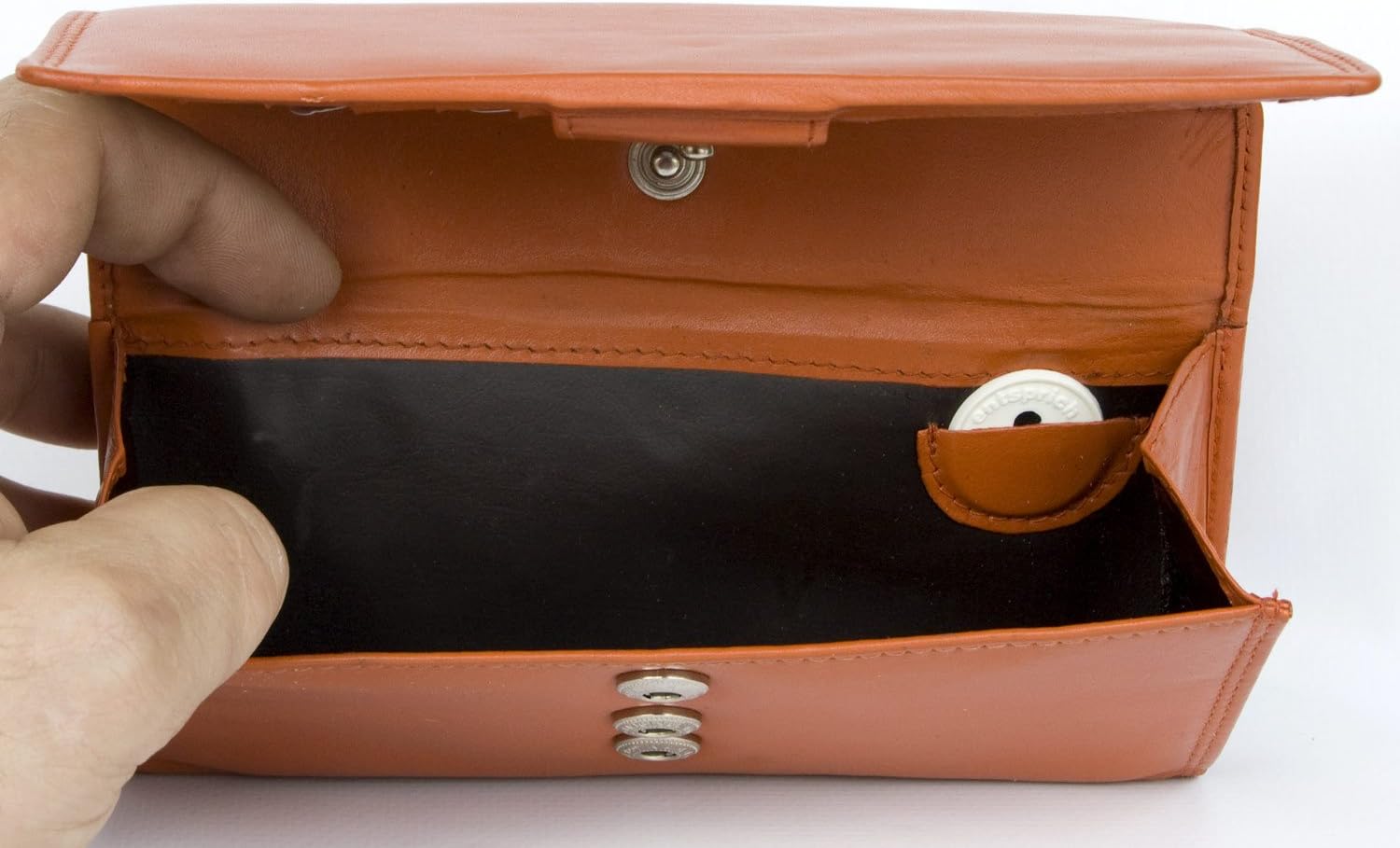 Women's Orange Soft Genuine Leather Wallet HMT - Image 5