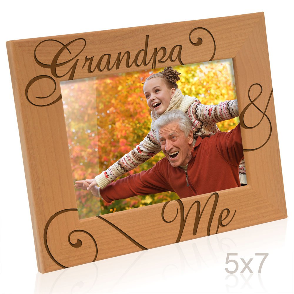 Fathers Day Kate Posh Grandpa and Me Engraved Natural Wood Picture