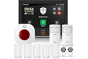 OSI Alarm System Gen 2 (4G), 11pc, DIY, Motion & Entry Sensors, Wireless Siren, Remotes, App & Alexa Compatible Self Monitor(